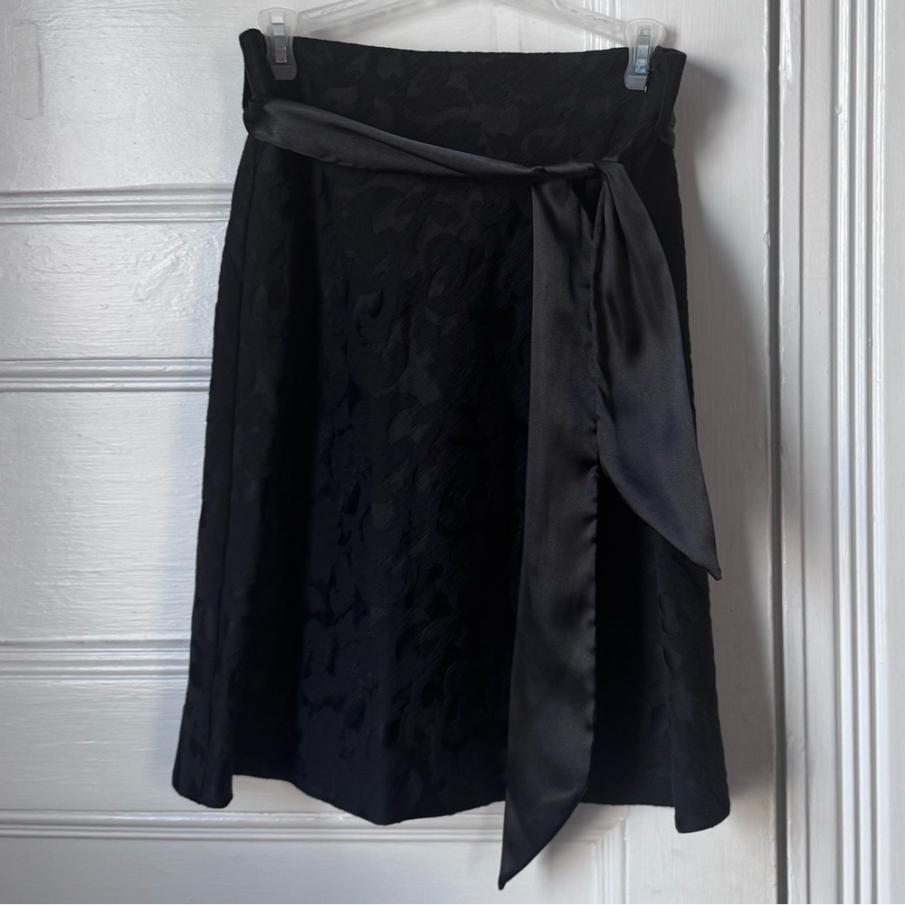 Old Navy Black Printed Skirt with Satin Tie